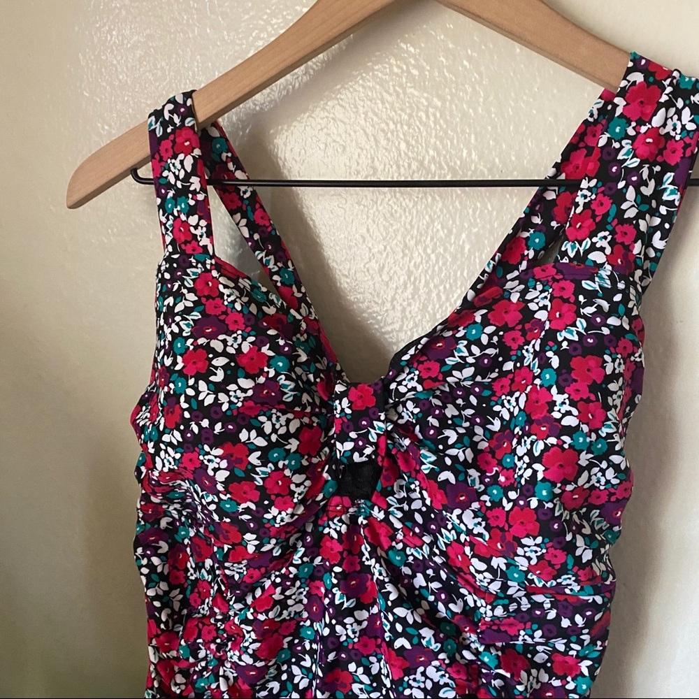 Torrid | Floral Ruched Swimsuit - Picture 2 of 6